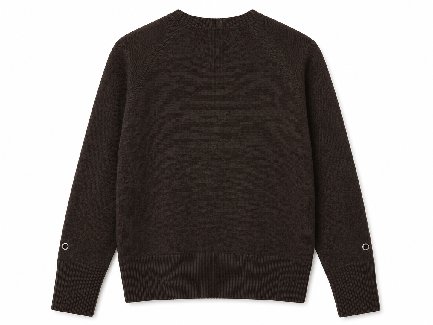 brązowy dzianinowy sweter od tyłu brązowy dzianinowy sweter od tyłu