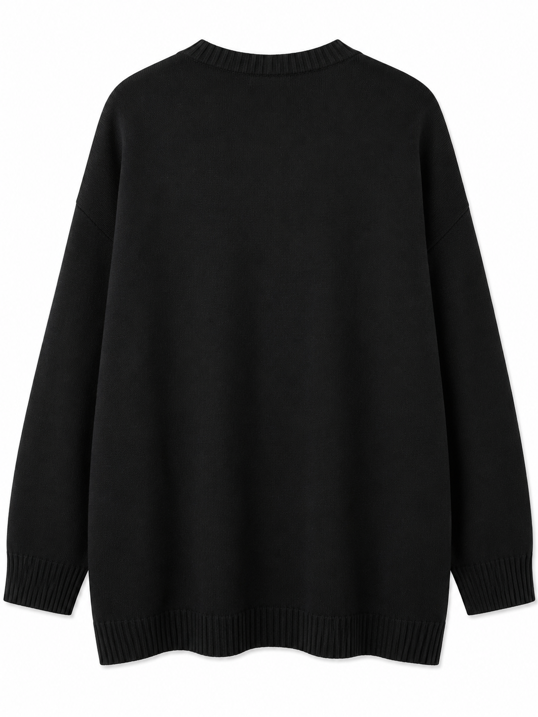 czarny dzianinowy sweter od tyłu czarny dzianinowy sweter od tyłu