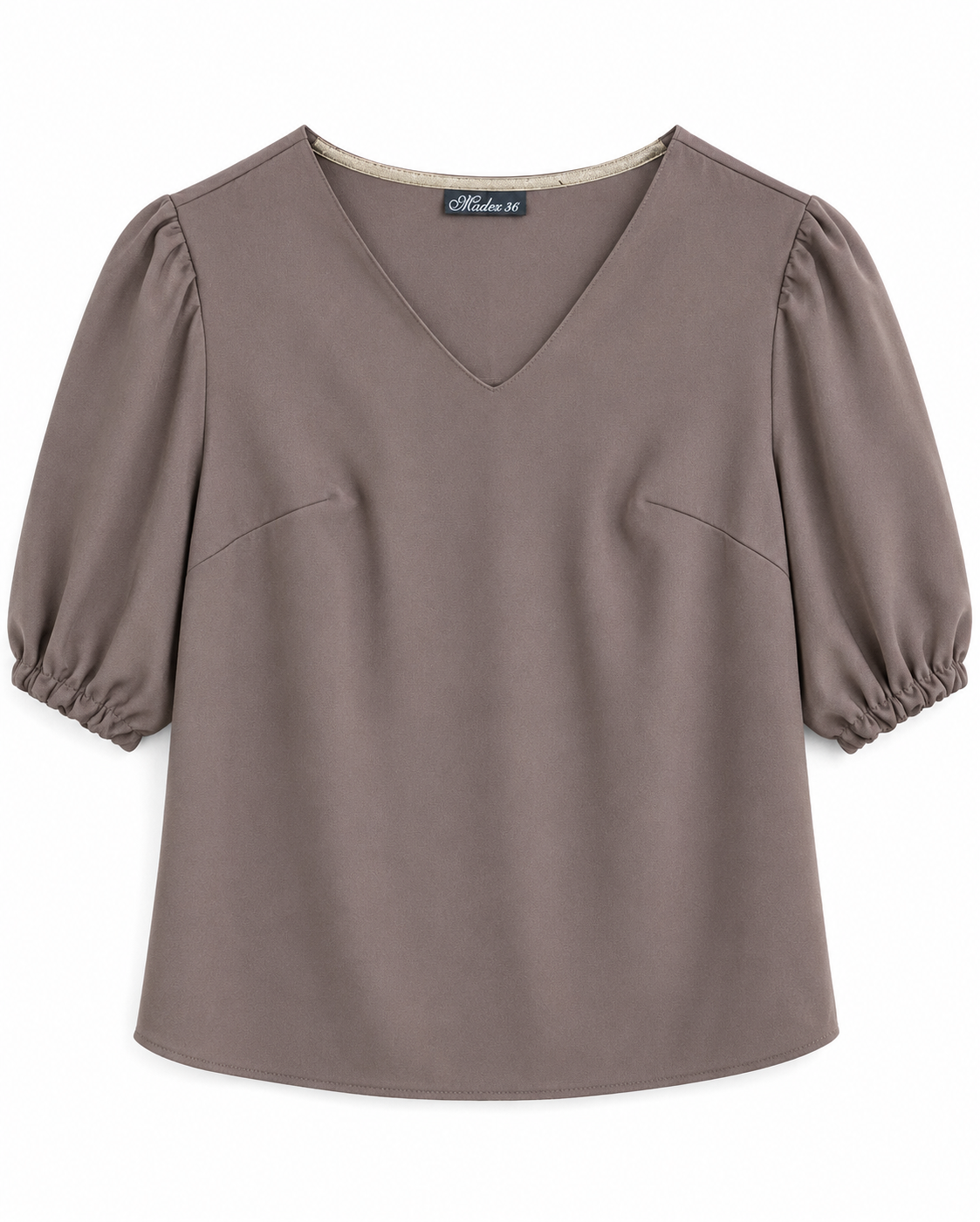 elegancka taupe’owa bluzka z bufkami elegancka taupe’owa bluzka z bufkami