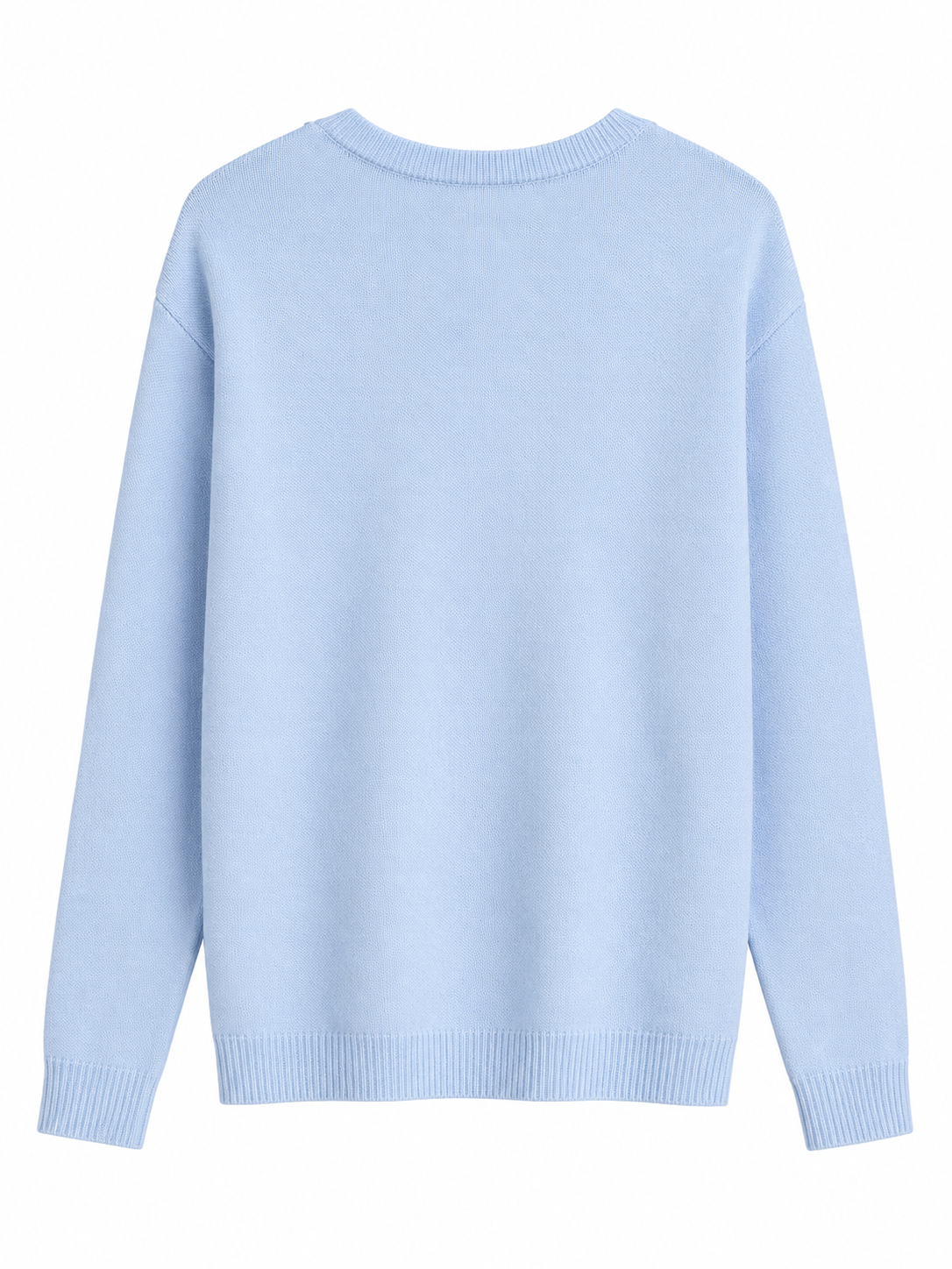 jasnoniebieski sweter od tyłu jasnoniebieski sweter od tyłu