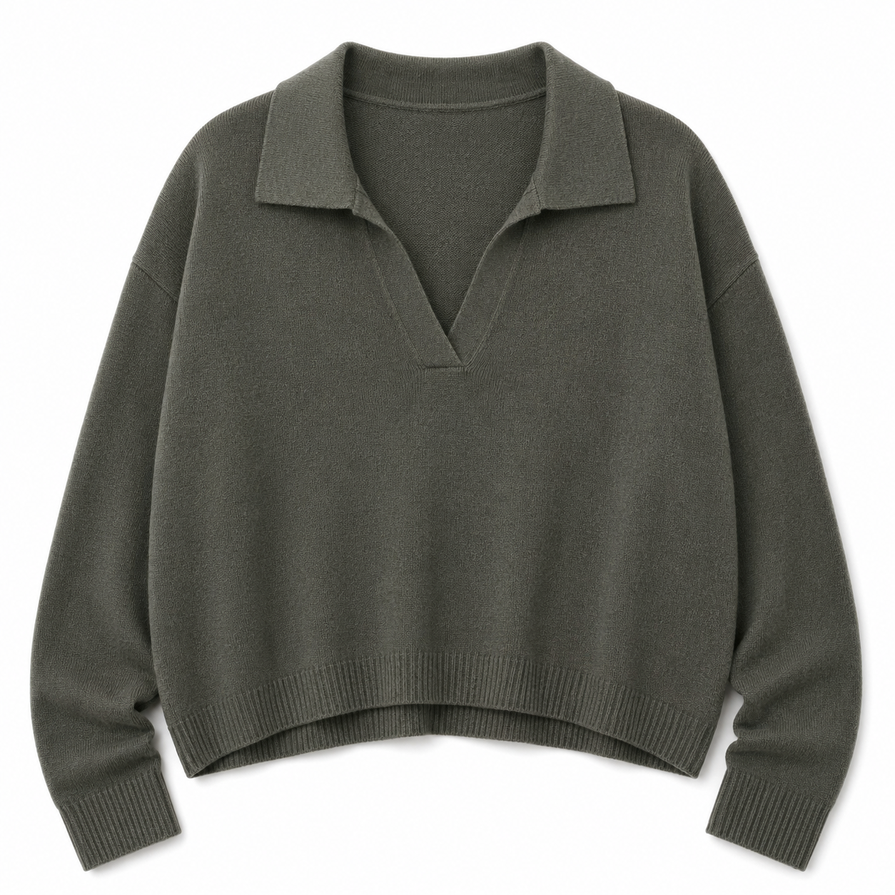 oliwkowy sweter z szerokim kołnierzem oliwkowy sweter z szerokim kołnierzem