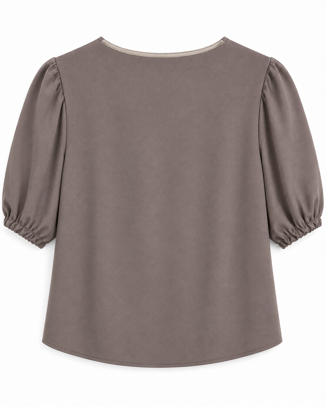 taupe blouse with puff sleeves taupe blouse with puff sleeves
